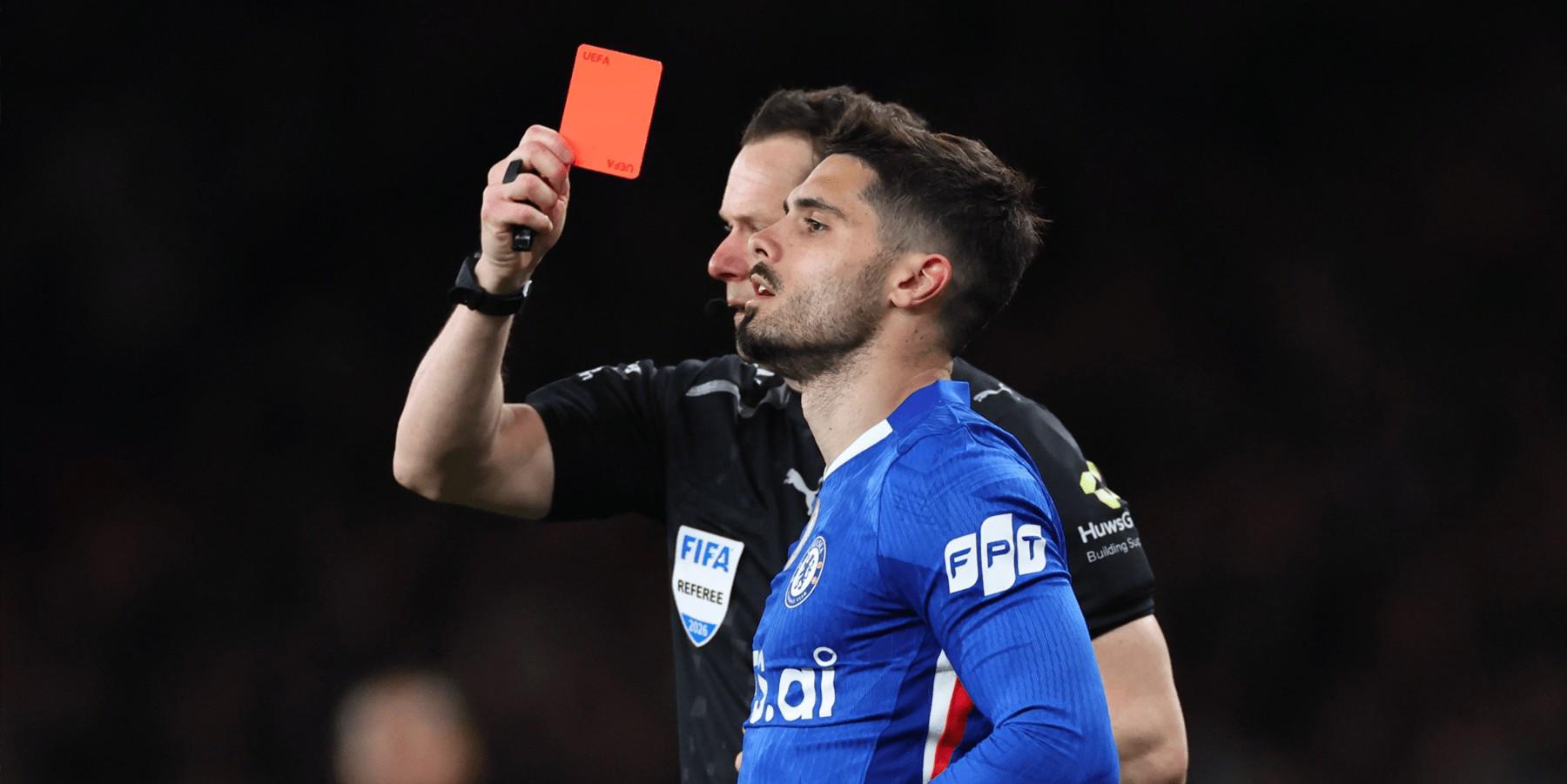 开云体育APP-本赛季切尔西在联赛中已吃7张红牌，英超单赛季历史纪录是9张